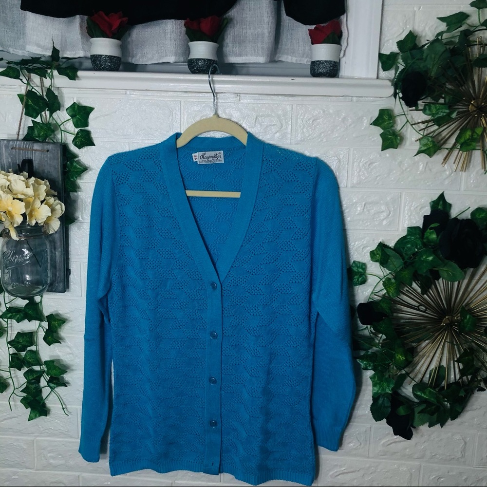 ‘🌸5/25🌸Vintage Haymaker Pointelle Woven Button Down Cardigan Size Large